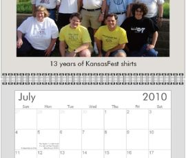 13 years of KansasFest shirts July 2010