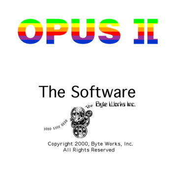 Opus ][: The Software